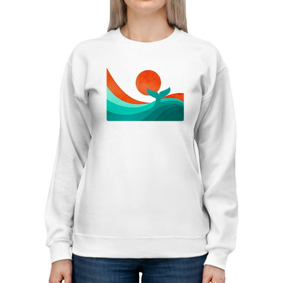 Image Conscious Whale Tail In The Sunset Sweatshirt Womens -Jay Fleck Designs, Female Casual Fit