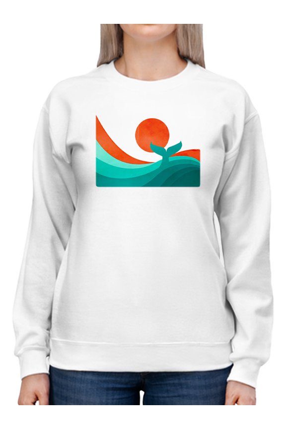 Whale Tail In The Sunset Sweatshirt Womens -Jay Fleck Designs, Female Casual Fit