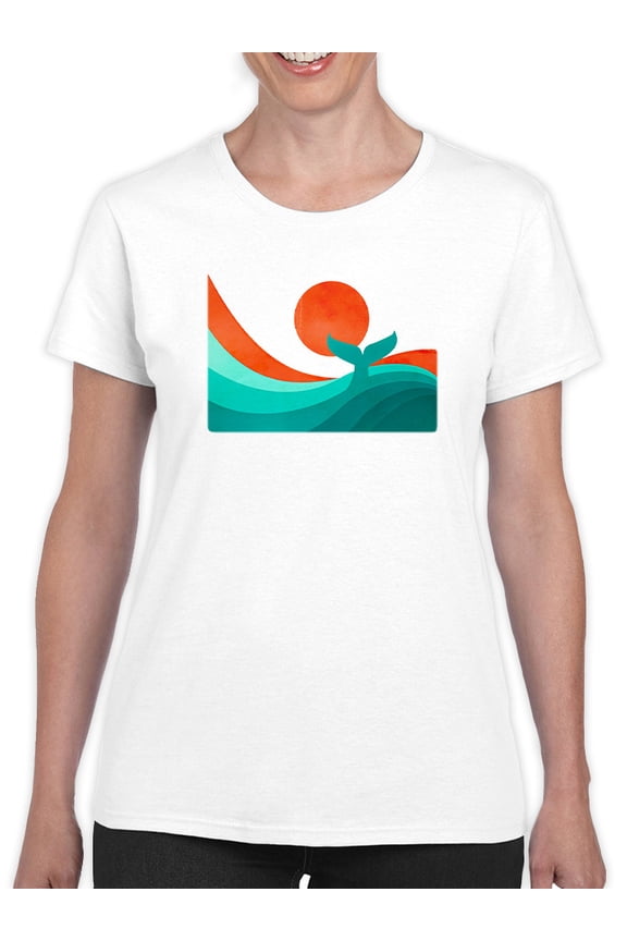 Whale Tail In The Sunset T-Shirt Womens -Jay Fleck Designs, Female Regular Fit