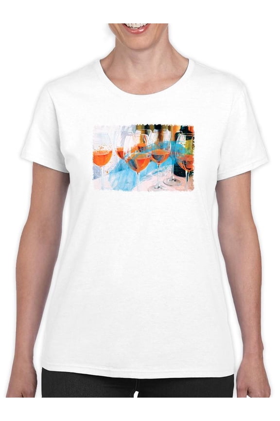 Wine Glasses T-Shirt Womens -Porter Hastings Designs, Female Regular Fit