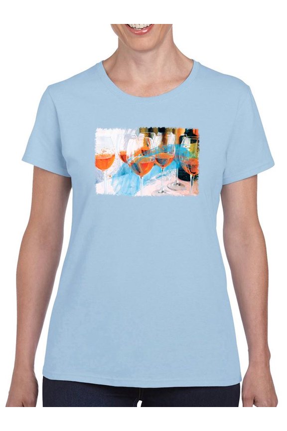 Wine Glasses T-Shirt Womens -Porter Hastings Designs, Female Regular Fit