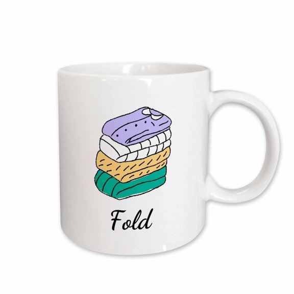 3drose, Image for Folded Clothes with Text of Fold, 15oz Mug