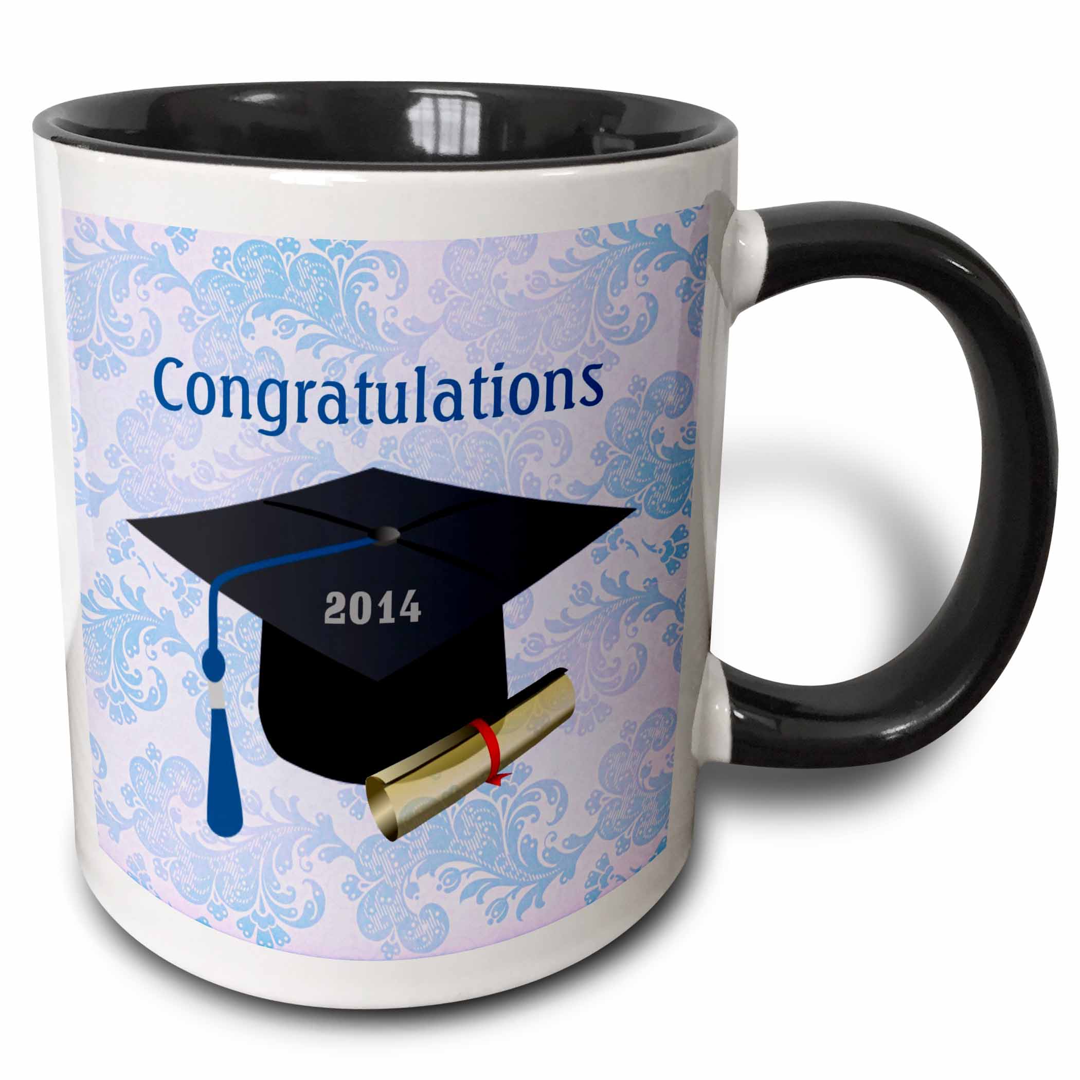 3drose, Image of 2014 Grad Cap with Diploma Blue Tassel Congratulations ...