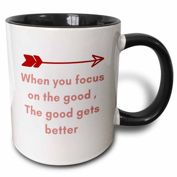 3drose, Image of a Arrow with Life Quotes, 11oz Two-tone Black Mug