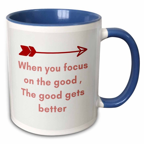 3drose, Image of a Arrow with Life Quotes, 11oz Two-tone Blue Mug