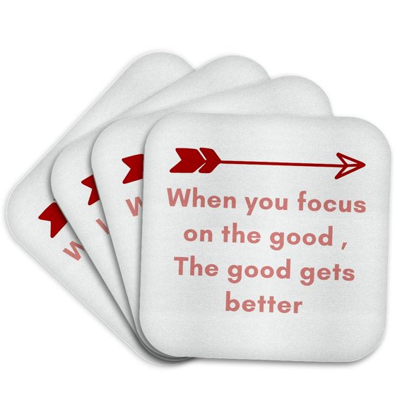 3drose, Image of a Arrow with Life Quotes, Set of 4 Coasters - Soft
