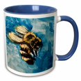 thumbnail image 1 of 3drose, Image of a Bee on a Blue Background, 15oz Two-tone Blue Mug, 1 of 6