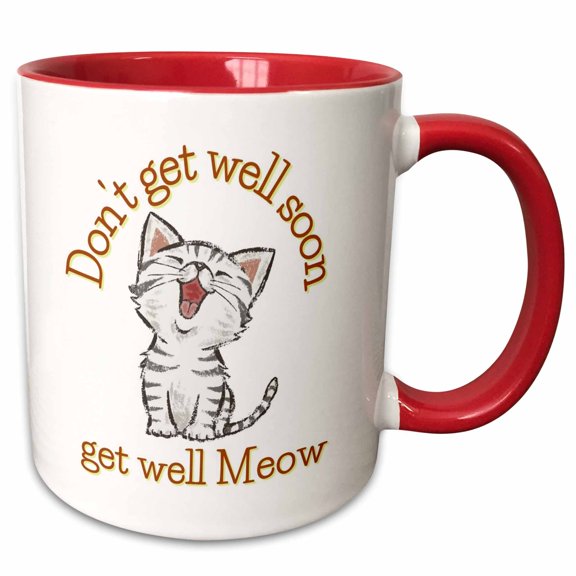 3drose, Image of a Cat, 11oz Two-tone Red Mug