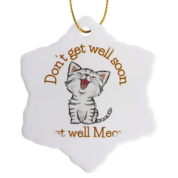 3drose, Image of a Cat, 3 inch Snowflake Porcelain Ornament