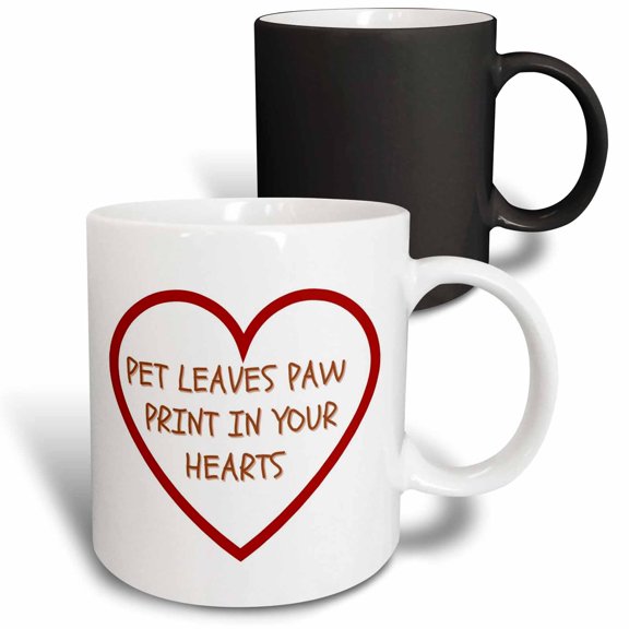 3drose, Image of a Heart with Text About Pets, 11oz Magic Transforming Mug