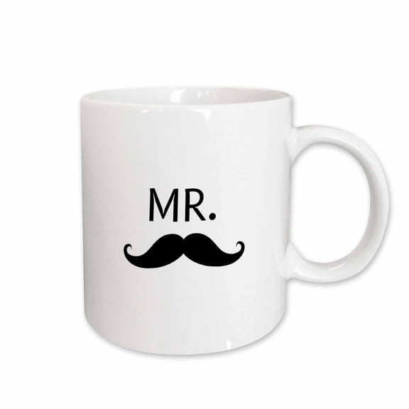3drose, Image of a Mustache with a Text Mr, 15oz Mug