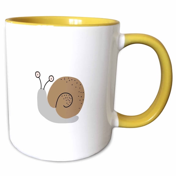3drose, Image of a Snail, 11oz Two-tone Yellow Mug