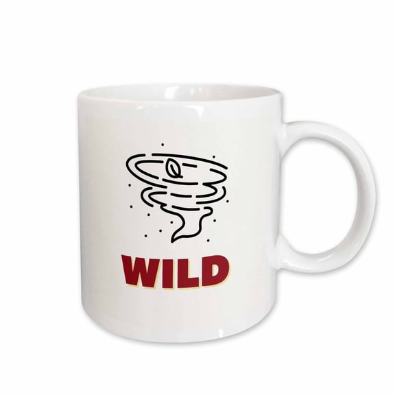 3drose, Image of a Tornado with Text of Wild, 15oz Mug