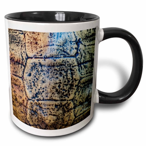3drose, Image of a Tortoise Shell. Decorative Texture or Pattern, 11oz Two-tone Black Mug