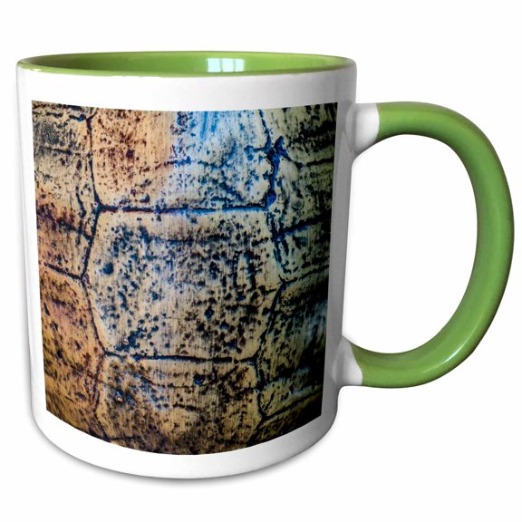 3drose, Image of a Tortoise Shell. Decorative Texture or Pattern, 11oz Two-tone Green Mug