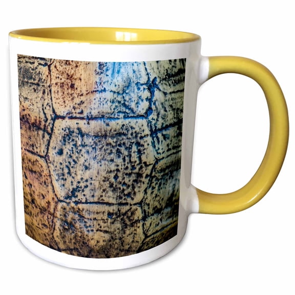 3drose, Image of a Tortoise Shell. Decorative Texture or Pattern, 11oz Two-tone Yellow Mug