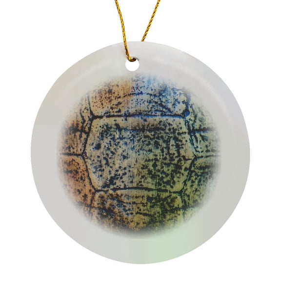 3drose, Image of a Tortoise Shell. Decorative Texture or Pattern, Circle Porcelain Ornament