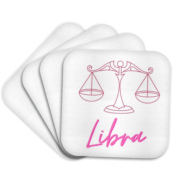 3drose, Image of a Zodiac Sign Libra, Set of 4 Coasters - Soft