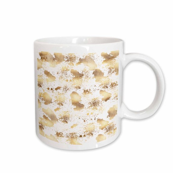 3drose, Image of Abstract Gold and White Splashes, 11oz Mug