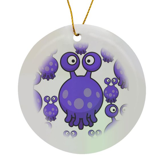 3drose, Image of Aliens, Circle Porcelain Ornament