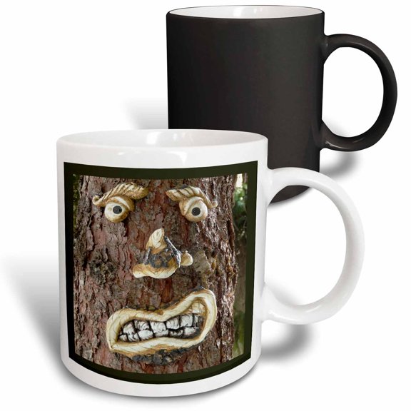 3drose, Image of an Angry Tree Face, 11oz Magic Transforming Mug