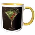 thumbnail image 1 of 3drose, Image of an Apple Martini, with Cherries Splashing into the Glass., 15oz Two-tone Yellow Mug, 1 of 6