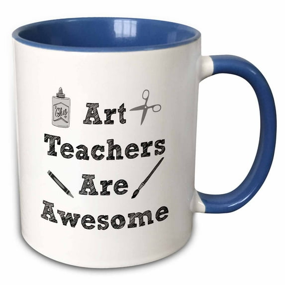 3drose, Image of Art Teachers Are Awesome, 15oz Two-tone Blue Mug