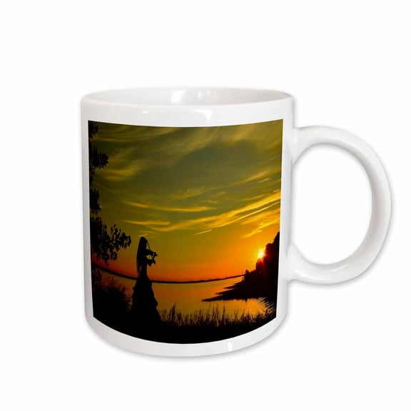 3drose, Image of Beautiful Silhouette of Gypsy Girl Playing Violin, 15oz Mug