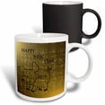 thumbnail image 1 of 3drose, Image of Black Pig Outline on Old Golden Backdrop with 2019, 11oz Magic Transforming Mug, 1 of 7