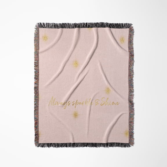 Image Of Blush Pink Gold Sparkle And Shine Glam, Woven Blanket