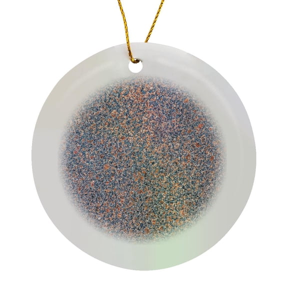 3drose, Image of Bright Brown, Grey, Blue Granite Stone Texture, Warm Hue, Circle Porcelain Ornament