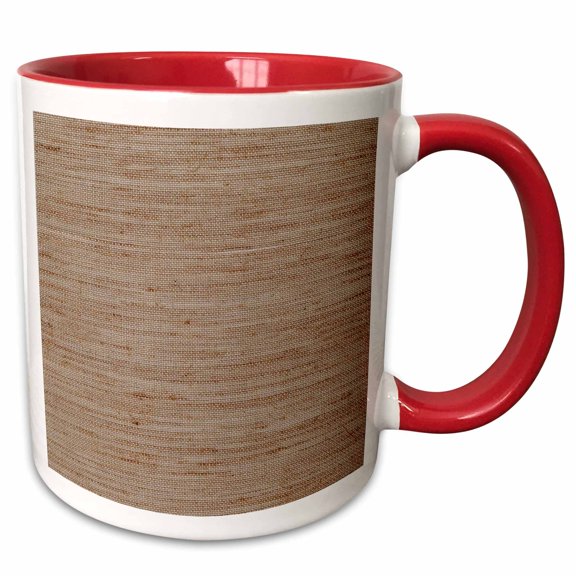3drose, Image of Burlap Texture of Brown Color. Just a Decorative Background, 11oz Two-tone Red Mug