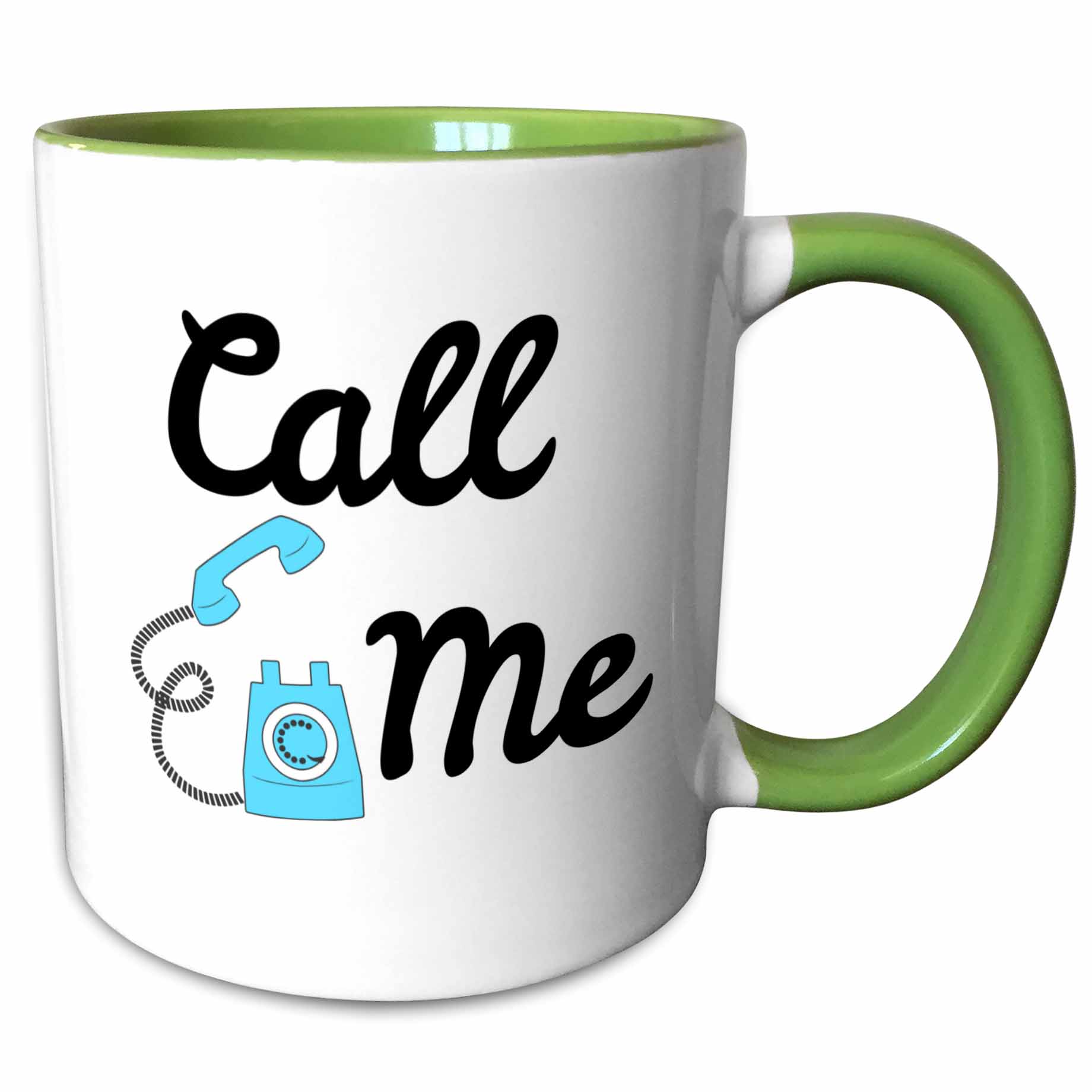 3drose, Image of Call Me, 11oz Two-tone Green Mug - Walmart.com