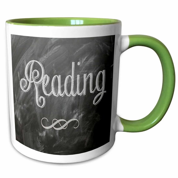 3drose, Image of Chalky Blackboard with Word Reading, 11oz Two-tone Green Mug