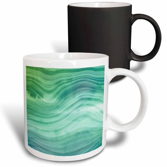 3drose, Image of Chic Trendy Green Mermaid Waves Agate Gemstone Rock Quartz, 11oz Magic Transforming Mug