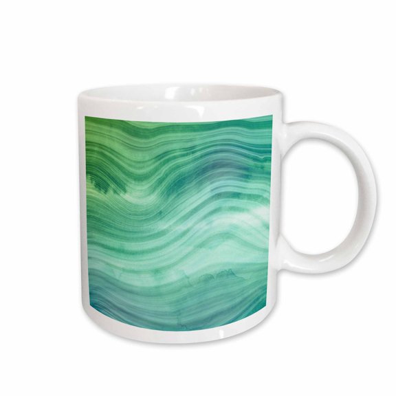 3drose, Image of Chic Trendy Green Mermaid Waves Agate Gemstone Rock Quartz, 15oz Mug