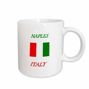 3drose, Image of City Name Naples Italy with Flag of Italy, 11oz Mug