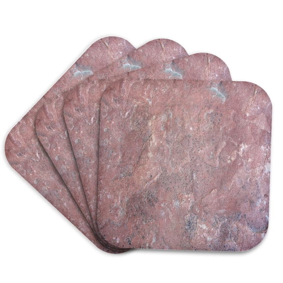 3drose, Image of Closeup of Pink and Gray Rough Granite, Set of 4 Coasters - Soft