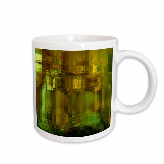 3drose, Image of Columns of Lime Brown and Yellow Digital Painting, 11oz Mug