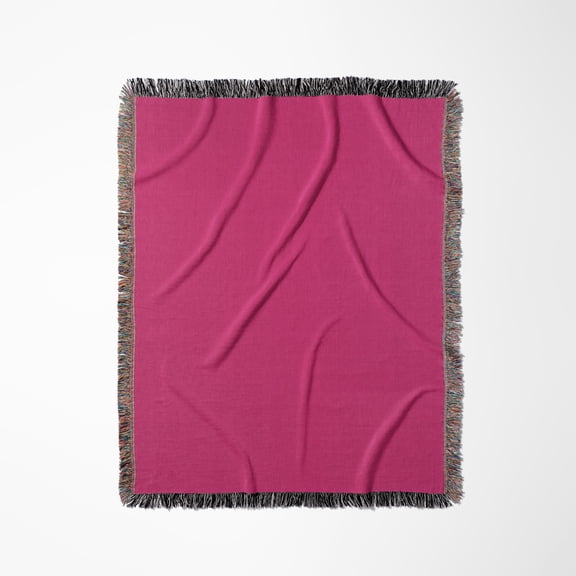 Image Of Cool Fuchsia Pink Color For Fall Winter2022, Woven Blanket