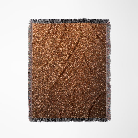 Image Of Copper Color Glittery Look, Woven Blanket