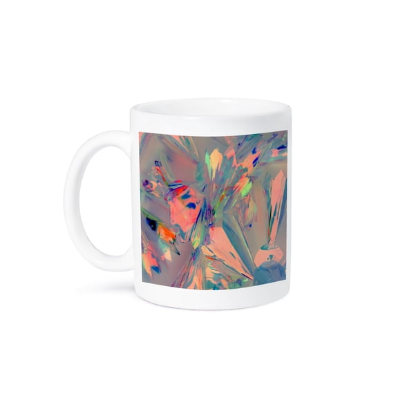 3drose, Image of Coral Blue and Gray Foil Abstract Photo Art, 11oz Mug