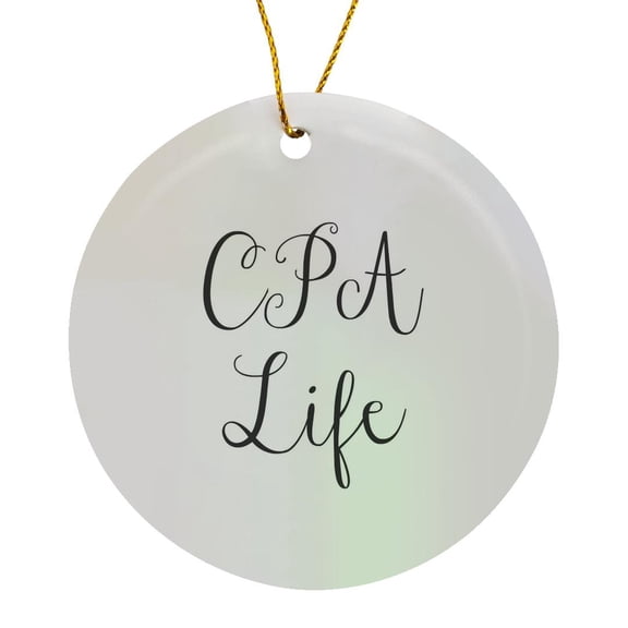 3drose, Image of Cpa Life Quote, Circle Porcelain Ornament