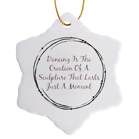3drose, Image of Dancing Is the Creation of Sculpture That Lasts Only a Moment, 3 inch Snowflake Porcelain Ornament