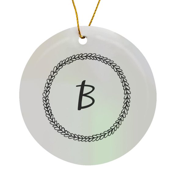 3drose, Image of Doodly B Monogram, Circle Porcelain Ornament