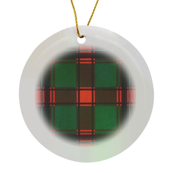 3drose, Image of Drummond Clan Kilt Scottish Tartan Plaid Pattern, Circle Porcelain Ornament