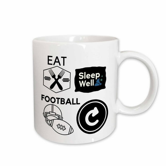 3drose, Image of Eat,sleep,football,repeat, 11oz Mug