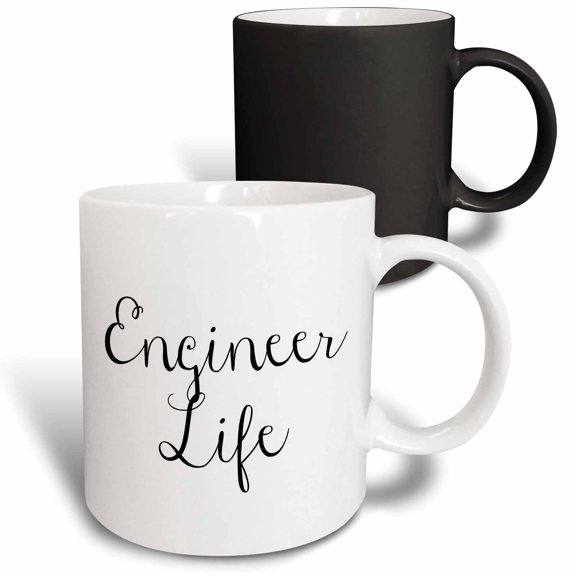 3drose, Image of Engineer Life Quote, 11oz Magic Transforming Mug