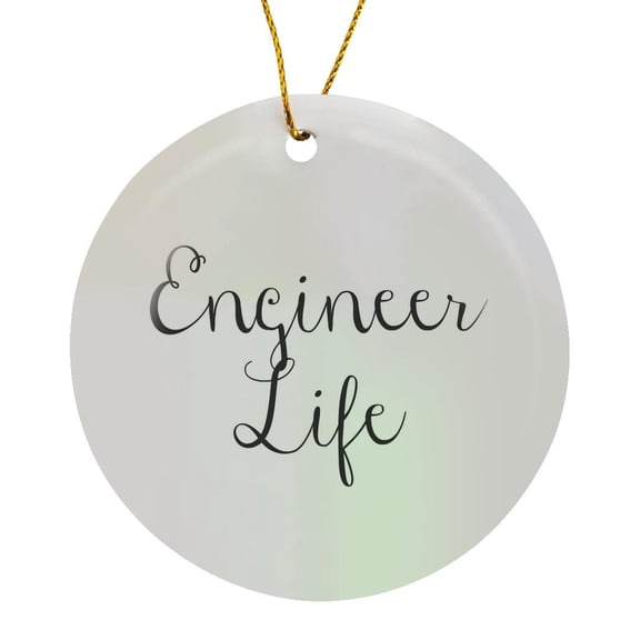 3drose, Image of Engineer Life Quote, Circle Porcelain Ornament