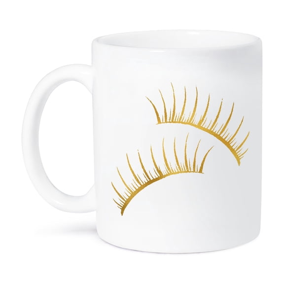 3dRose, Image of Glitzy Glam Gold Girly Eyelashes, 11oz Mug